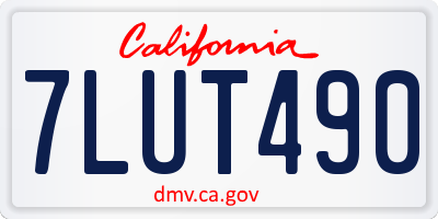 CA license plate 7LUT490