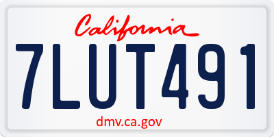 CA license plate 7LUT491