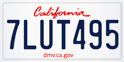 CA license plate 7LUT495