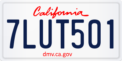 CA license plate 7LUT501
