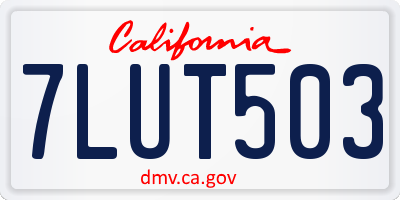 CA license plate 7LUT503