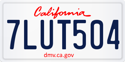 CA license plate 7LUT504