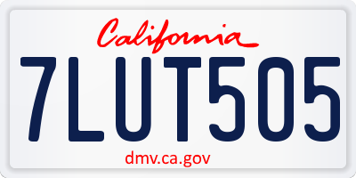CA license plate 7LUT505