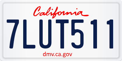CA license plate 7LUT511