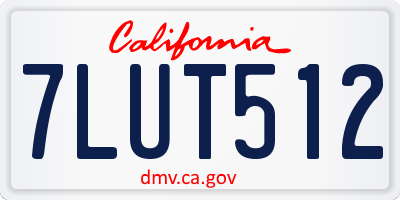 CA license plate 7LUT512