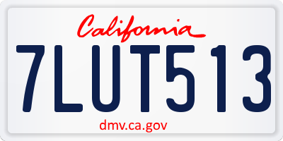 CA license plate 7LUT513