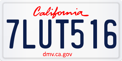 CA license plate 7LUT516