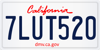CA license plate 7LUT520