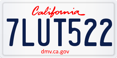 CA license plate 7LUT522