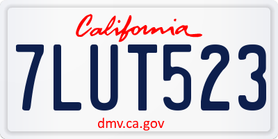 CA license plate 7LUT523