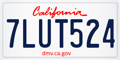 CA license plate 7LUT524