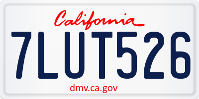 CA license plate 7LUT526