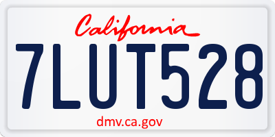 CA license plate 7LUT528