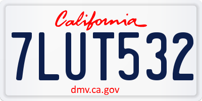 CA license plate 7LUT532