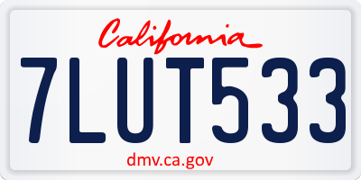 CA license plate 7LUT533