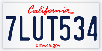 CA license plate 7LUT534