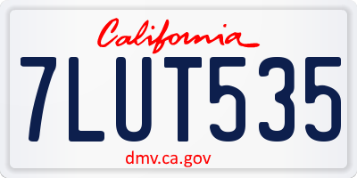 CA license plate 7LUT535