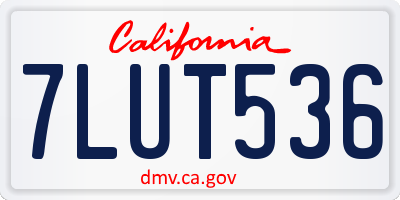 CA license plate 7LUT536