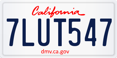 CA license plate 7LUT547