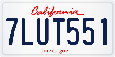 CA license plate 7LUT551