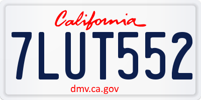 CA license plate 7LUT552