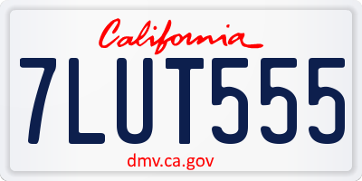 CA license plate 7LUT555