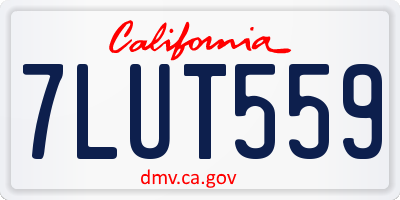CA license plate 7LUT559