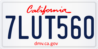 CA license plate 7LUT560