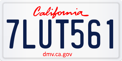 CA license plate 7LUT561
