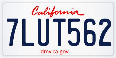 CA license plate 7LUT562