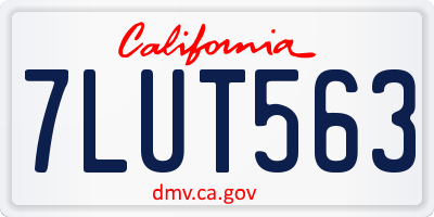 CA license plate 7LUT563
