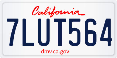 CA license plate 7LUT564