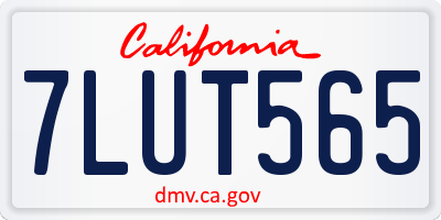 CA license plate 7LUT565