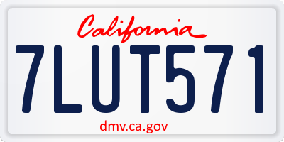 CA license plate 7LUT571
