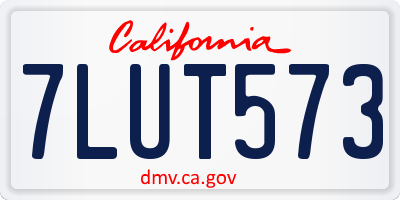 CA license plate 7LUT573