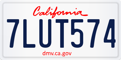CA license plate 7LUT574