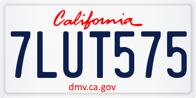 CA license plate 7LUT575