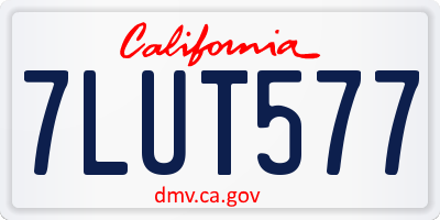 CA license plate 7LUT577