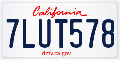 CA license plate 7LUT578