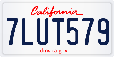 CA license plate 7LUT579
