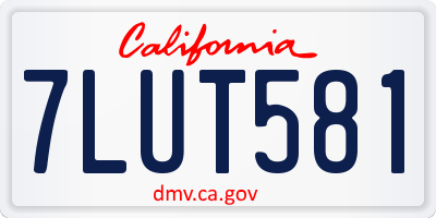 CA license plate 7LUT581