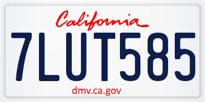 CA license plate 7LUT585
