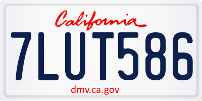 CA license plate 7LUT586