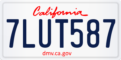 CA license plate 7LUT587