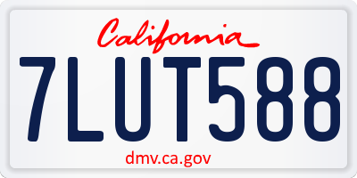 CA license plate 7LUT588