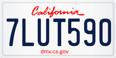 CA license plate 7LUT590