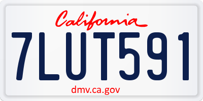 CA license plate 7LUT591