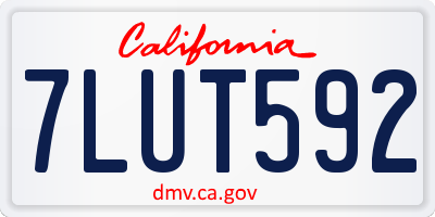 CA license plate 7LUT592