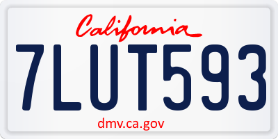 CA license plate 7LUT593