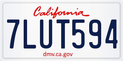 CA license plate 7LUT594